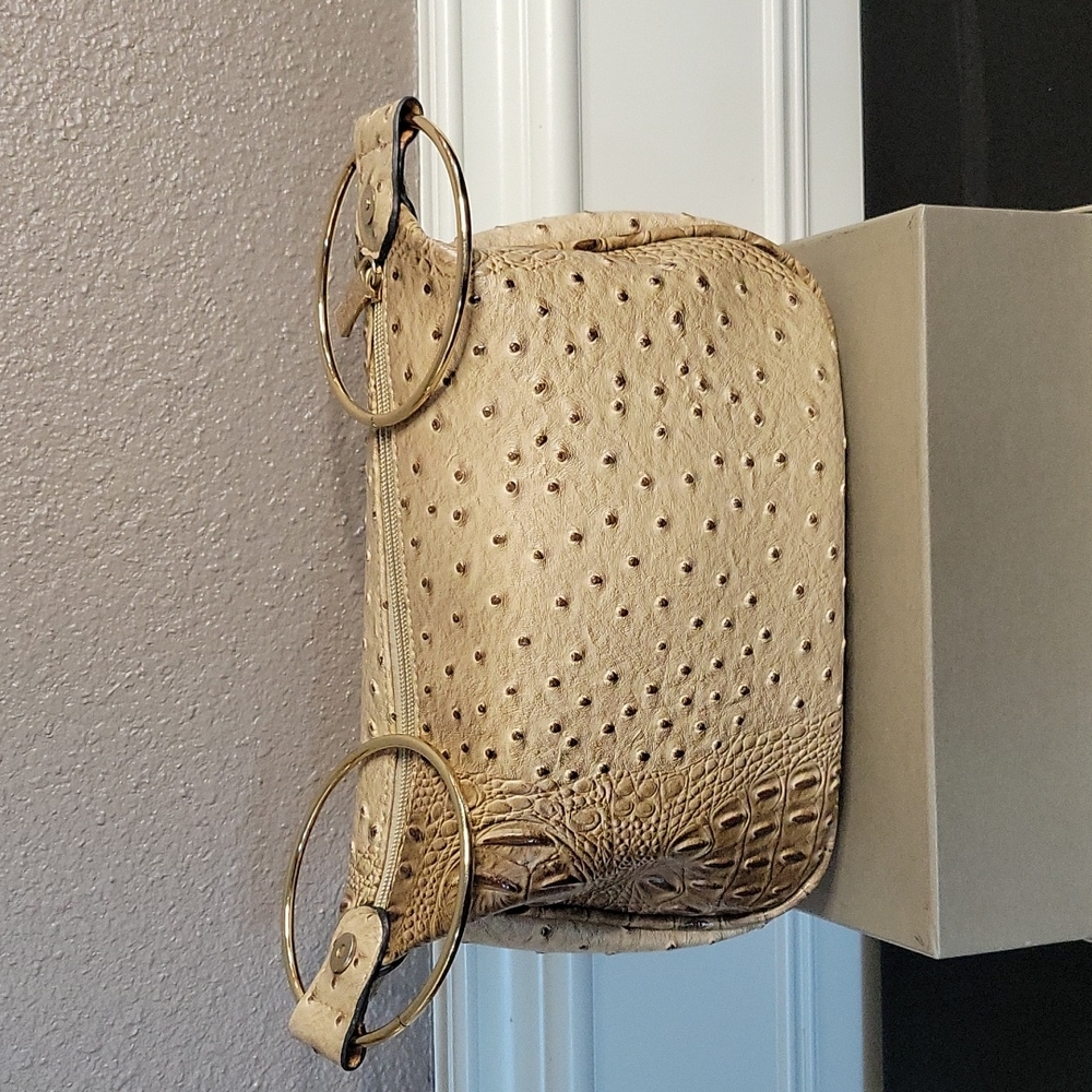 Tan Faux Croc Handbag
